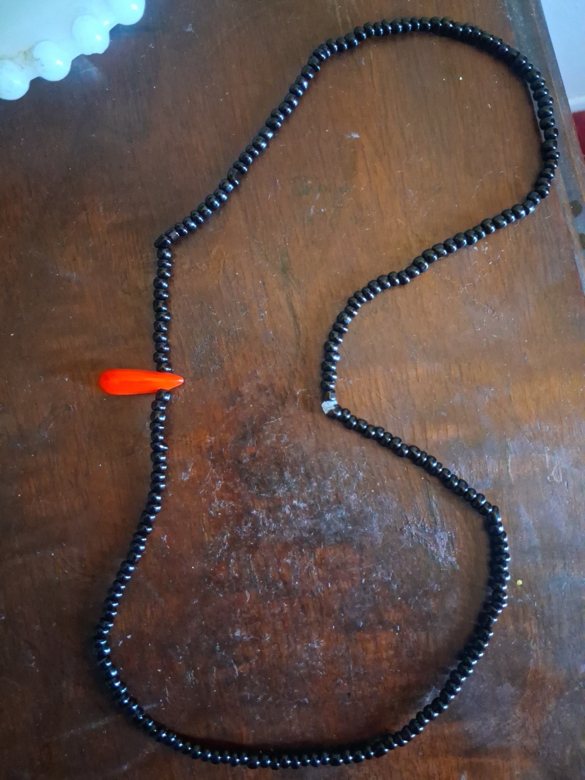 New Black Seed Bead Necklace 24 Inches And Handmade Jewelry Piece