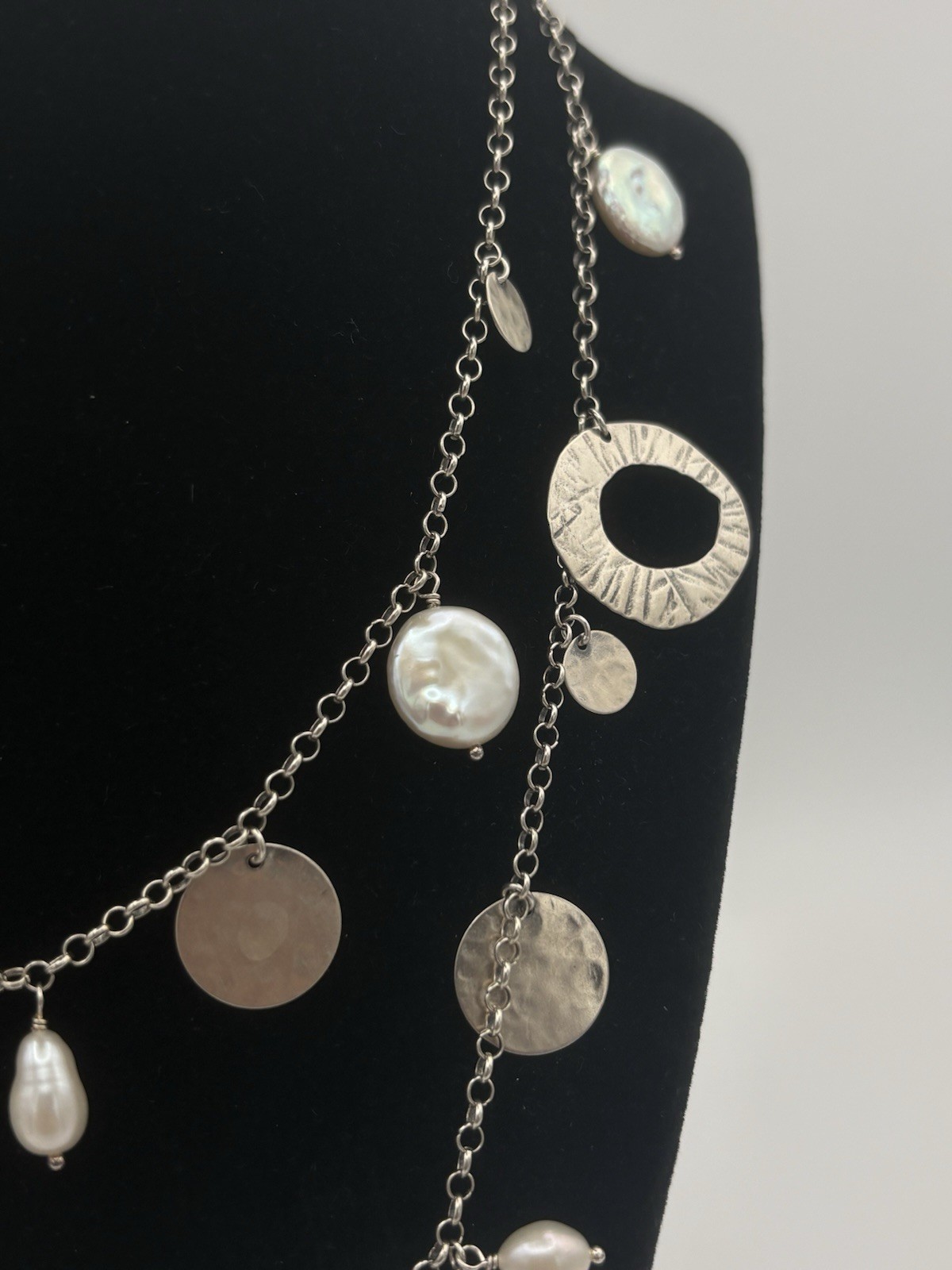 Silpada N2197 Pearl of a Girl Necklace Oxidized 925 Sterling Silver Pearls 2013