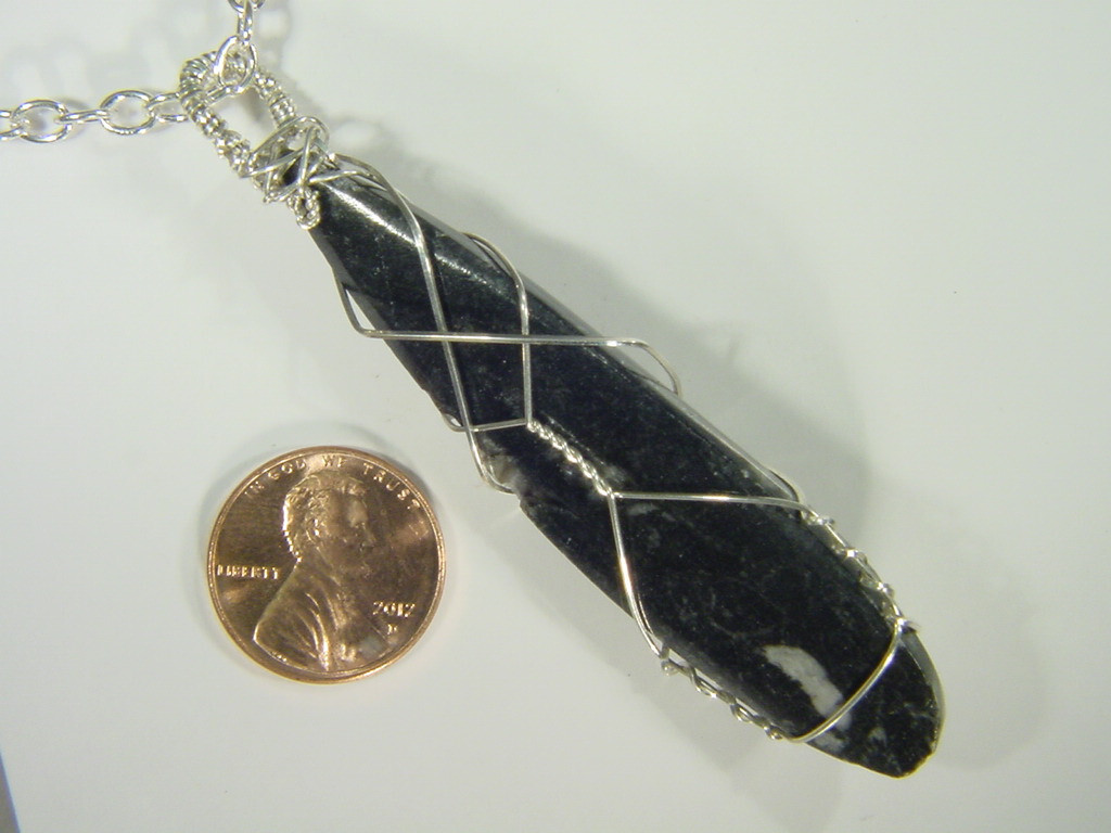 BUTW WholeSale 5pcs Sterling wire wrap Orthoceras pendant necklace 3563D abe