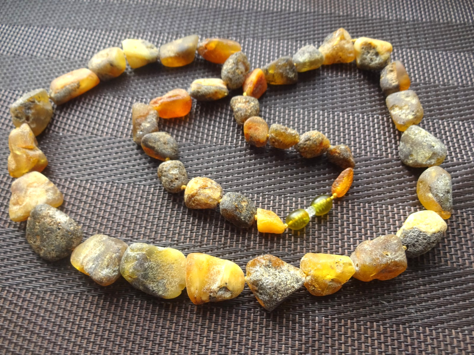 Natural Raw Amber Necklace – Unpolished Baltic Amber Beads 54cm, 21.25in