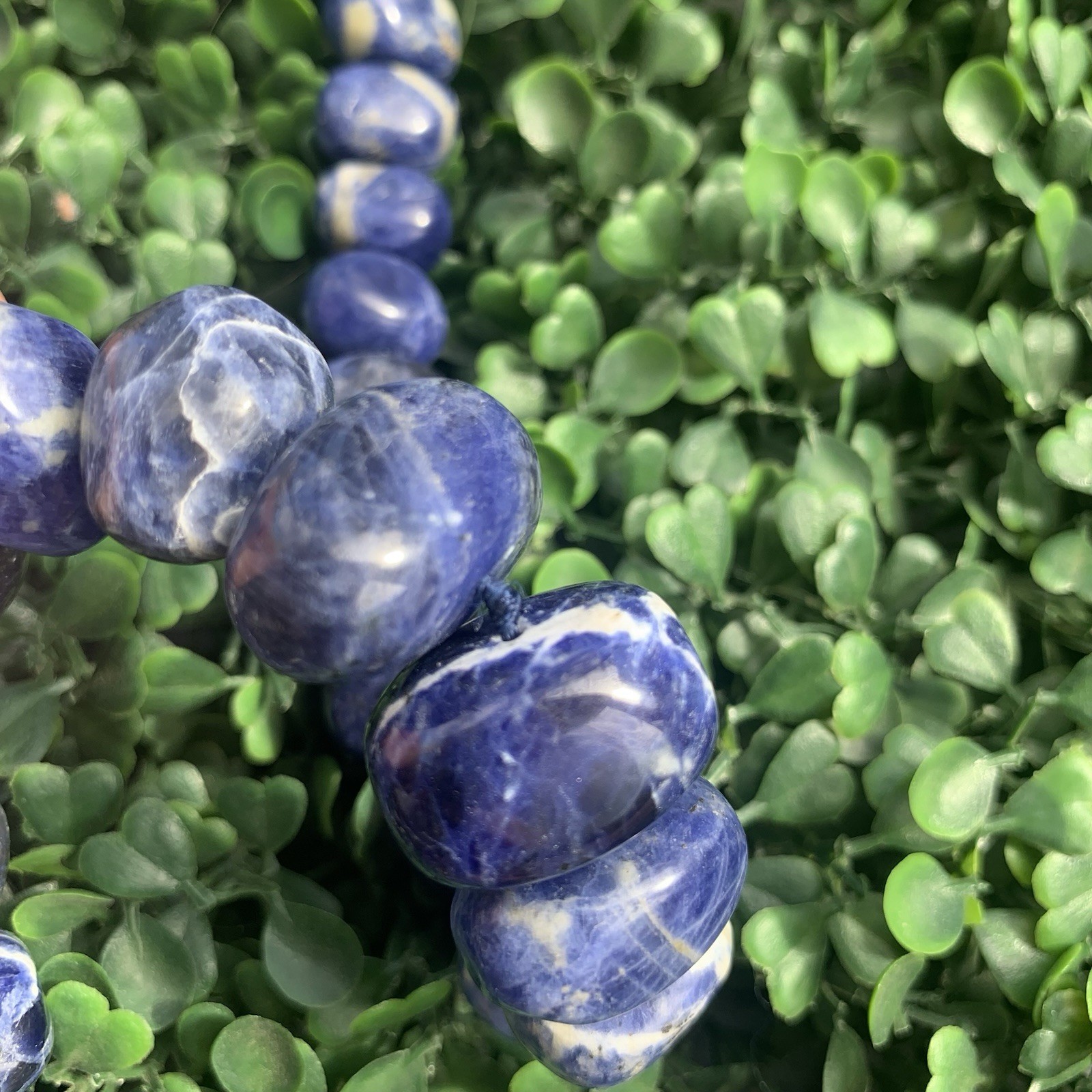 Vintage 90s Y2K Coldwater Creek lapis lazuli polished chunky beaded necklace