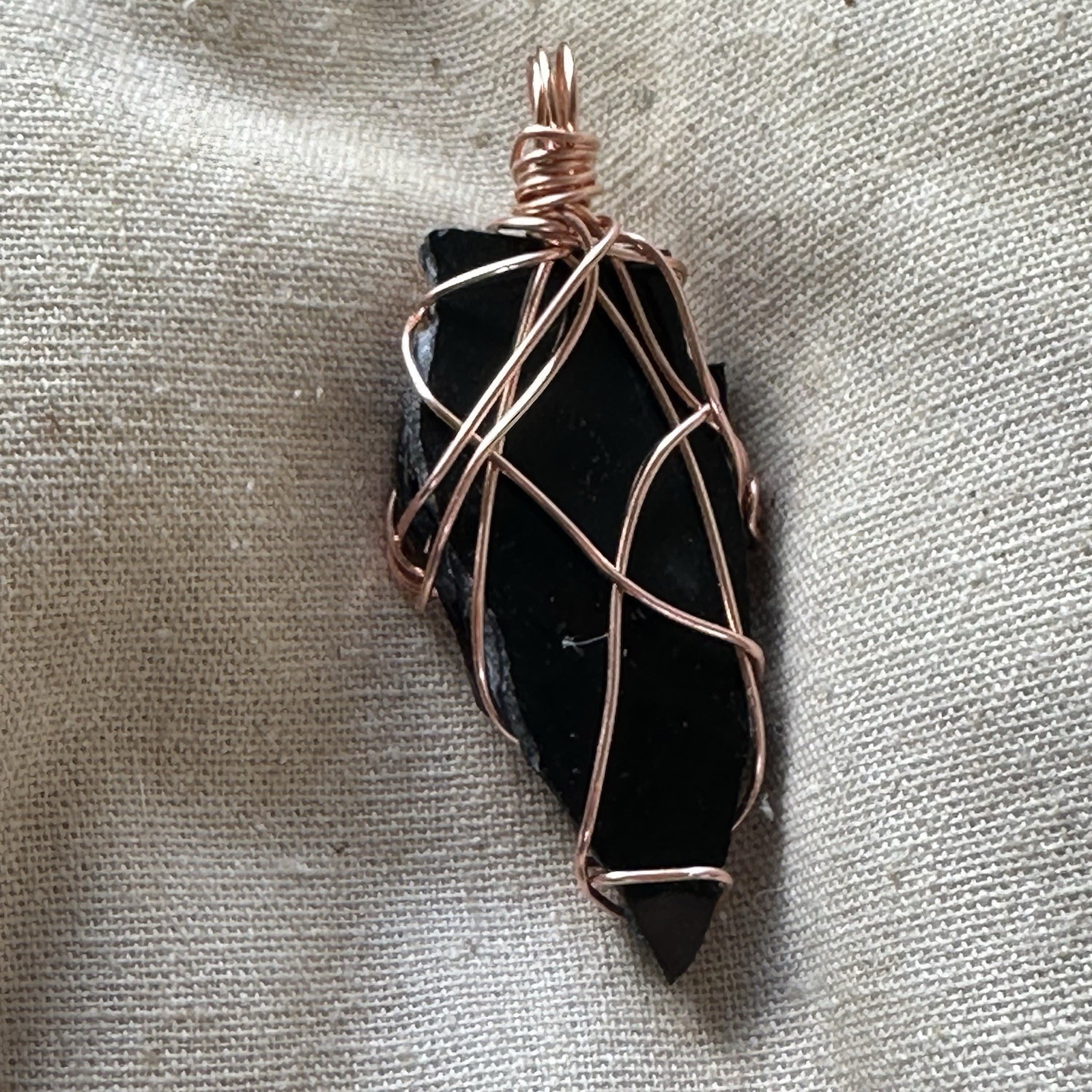 Assemblage Art Pendant Copper Wire Wrapped Original Art Hand Painted OOAK 2204 S