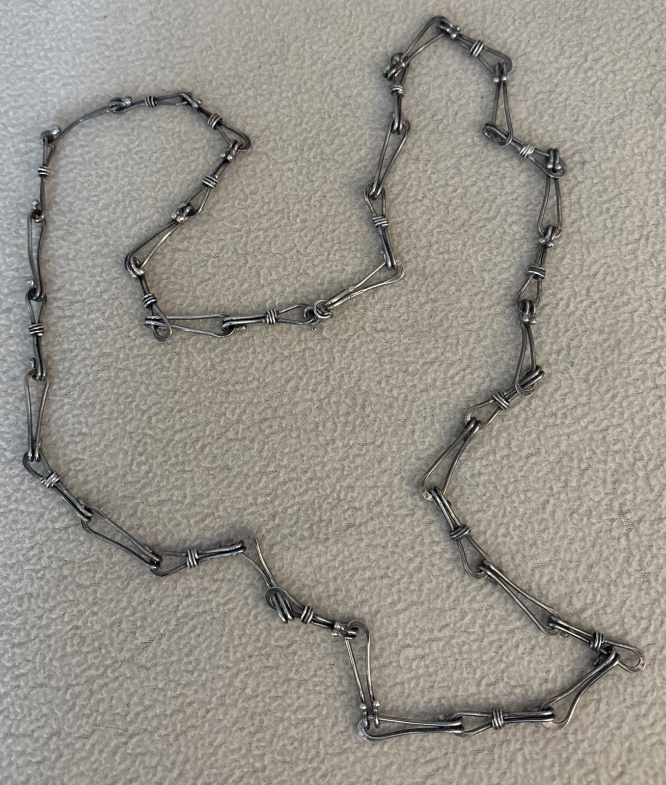 Hand Forged Sterling Silver 925 Link Chain Artisan Crafted 40 grams