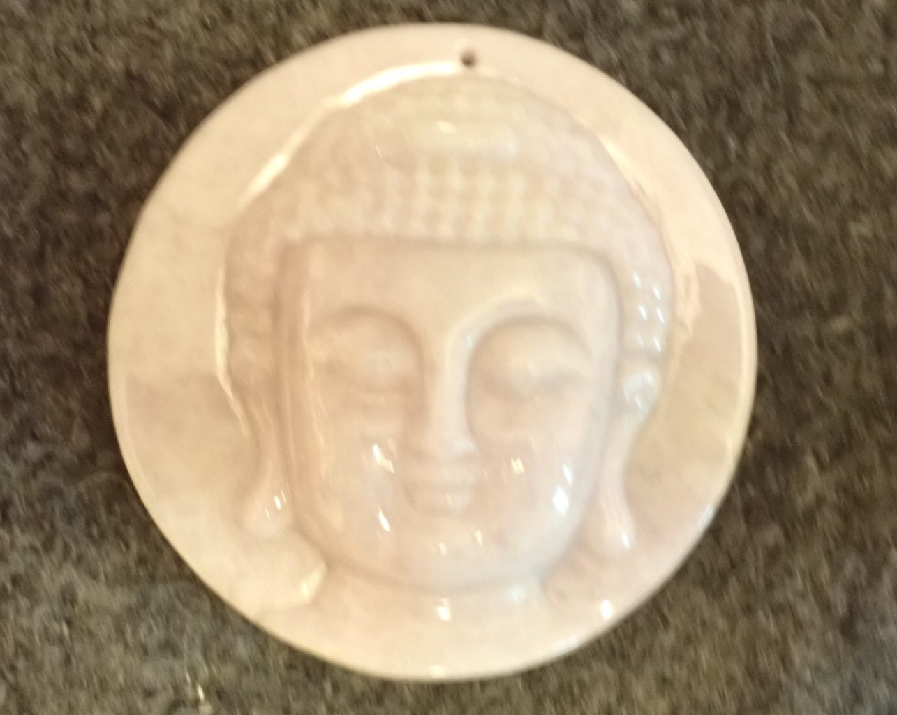 Buddha Jade face with certificate lavender