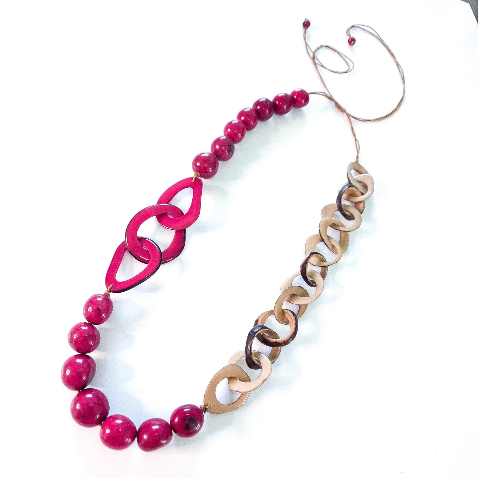TAGUA NUT NECKLACE N acai bead beach resort unique jewelry artisan handmade