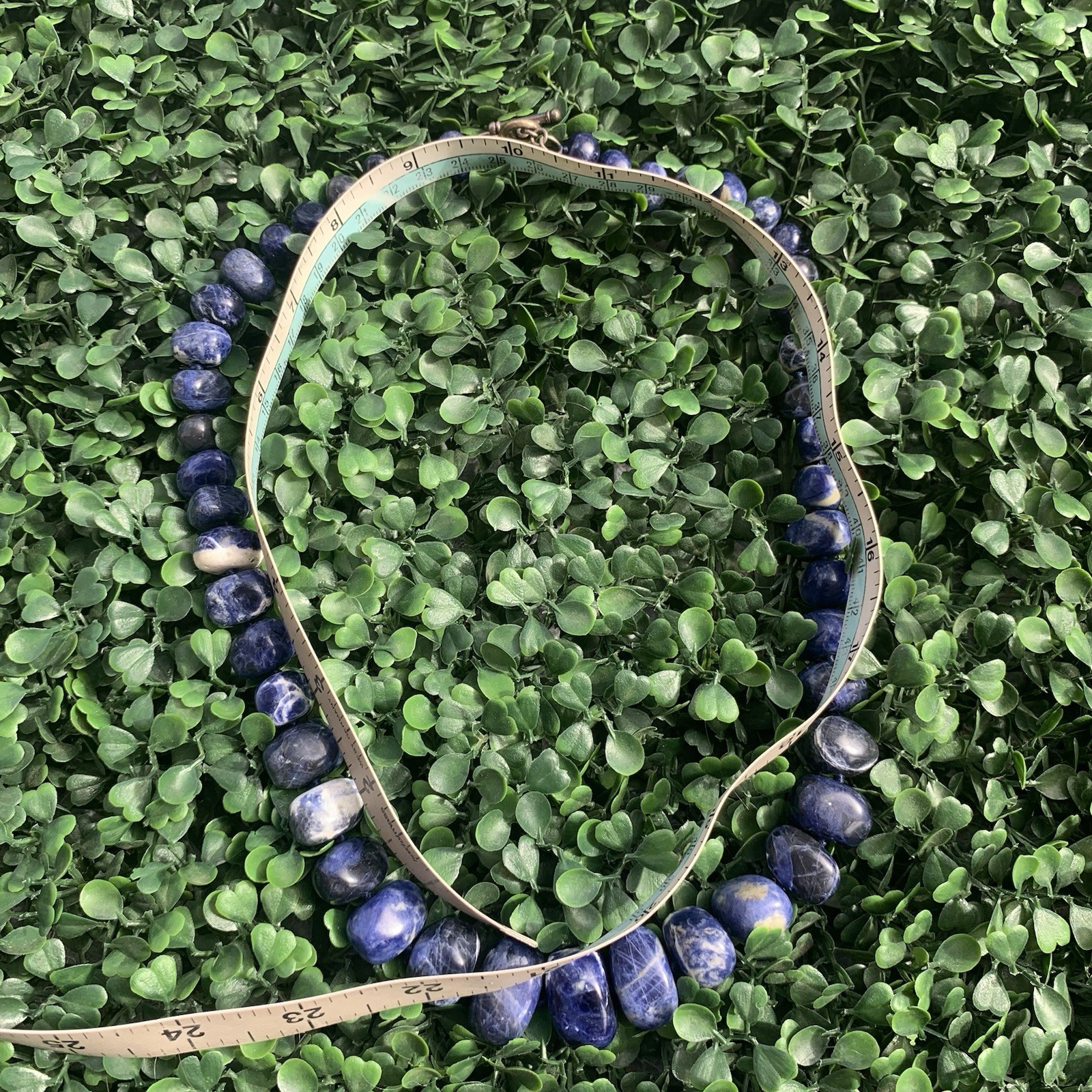 Vintage 90s Y2K Coldwater Creek lapis lazuli polished chunky beaded necklace