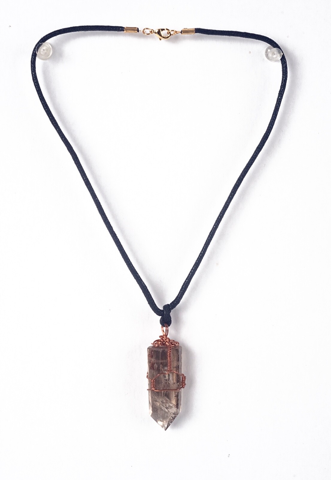 Hand Made Smokey Quartz Point Pendant Necklace 18″ Length, 2 1/2″ Pendant