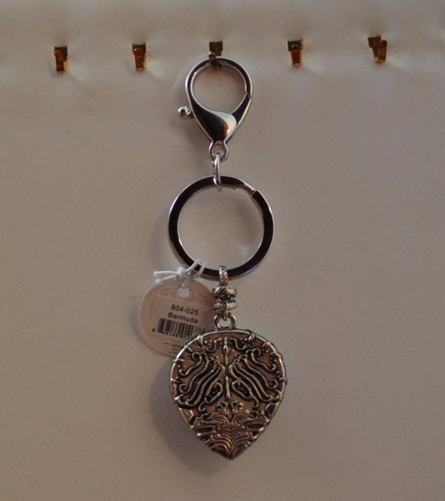 Jilzara Bermuda Heart Inlay Clip Keychain Polymer Clay Bead Handmade GD9